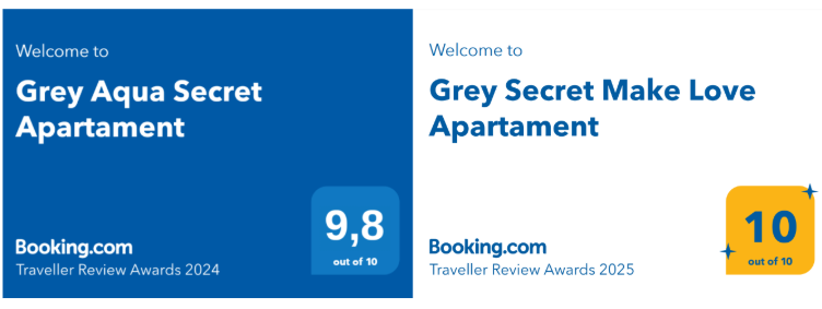 Booking.com Traveller Review Awards 2024 i 2025 dla Secret Apartament